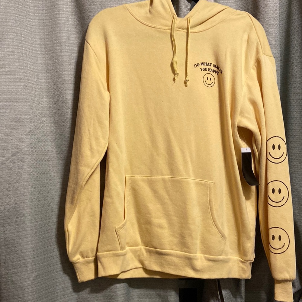 Yellow smile face hoodie